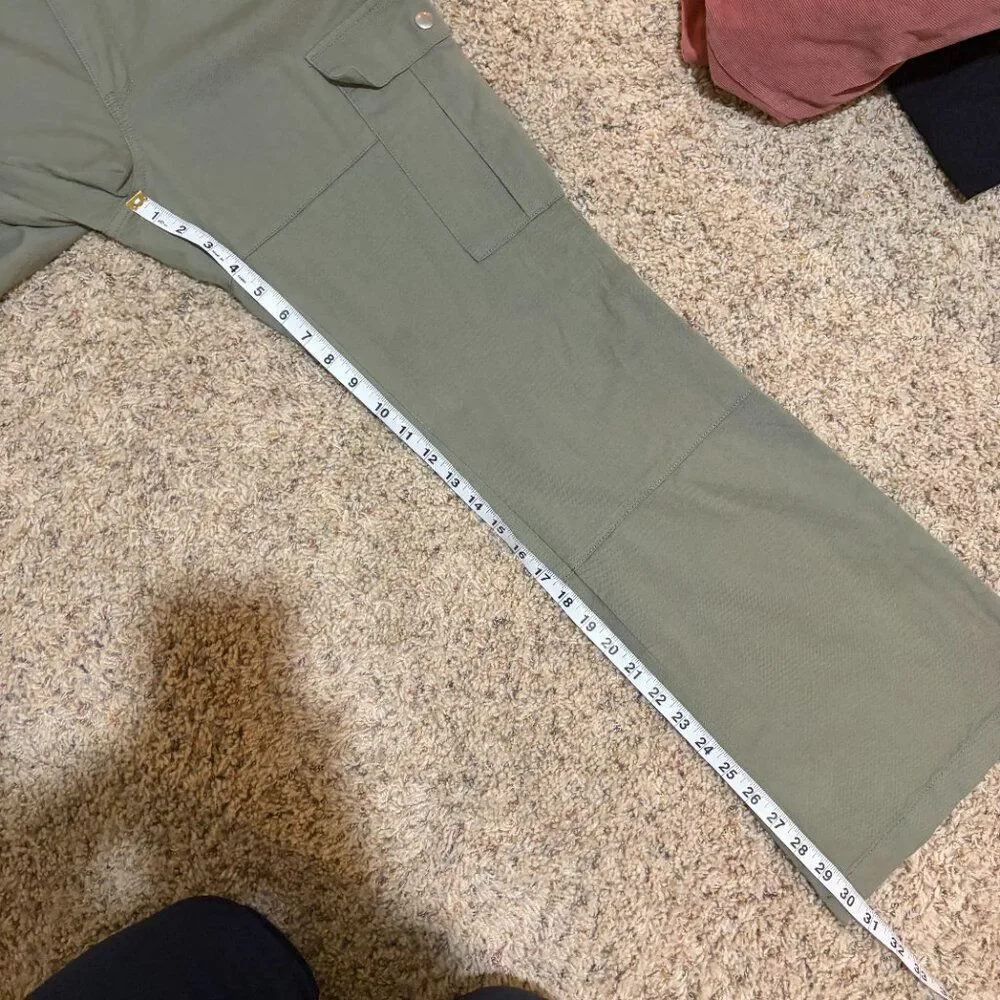 7Diamonds Size 30 10 Nellie Cargo Pants Olive Green Flare Utility